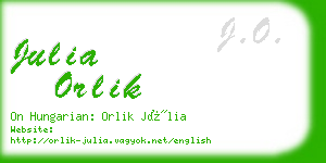 julia orlik business card